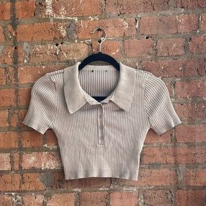 Collared cropped top